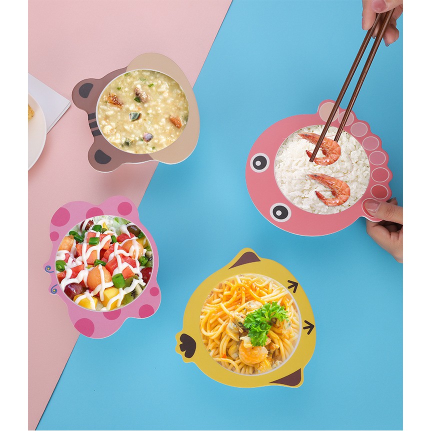 Bát Ăn Dặm Sợi Tre Hình Thú Dễ Thương Cho Bé