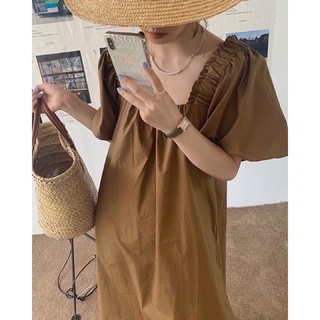 Váy Đầm Tay Loe Buộc Nơ Sau Dáng Xuông Ulzzang ảnh thật Kaylee