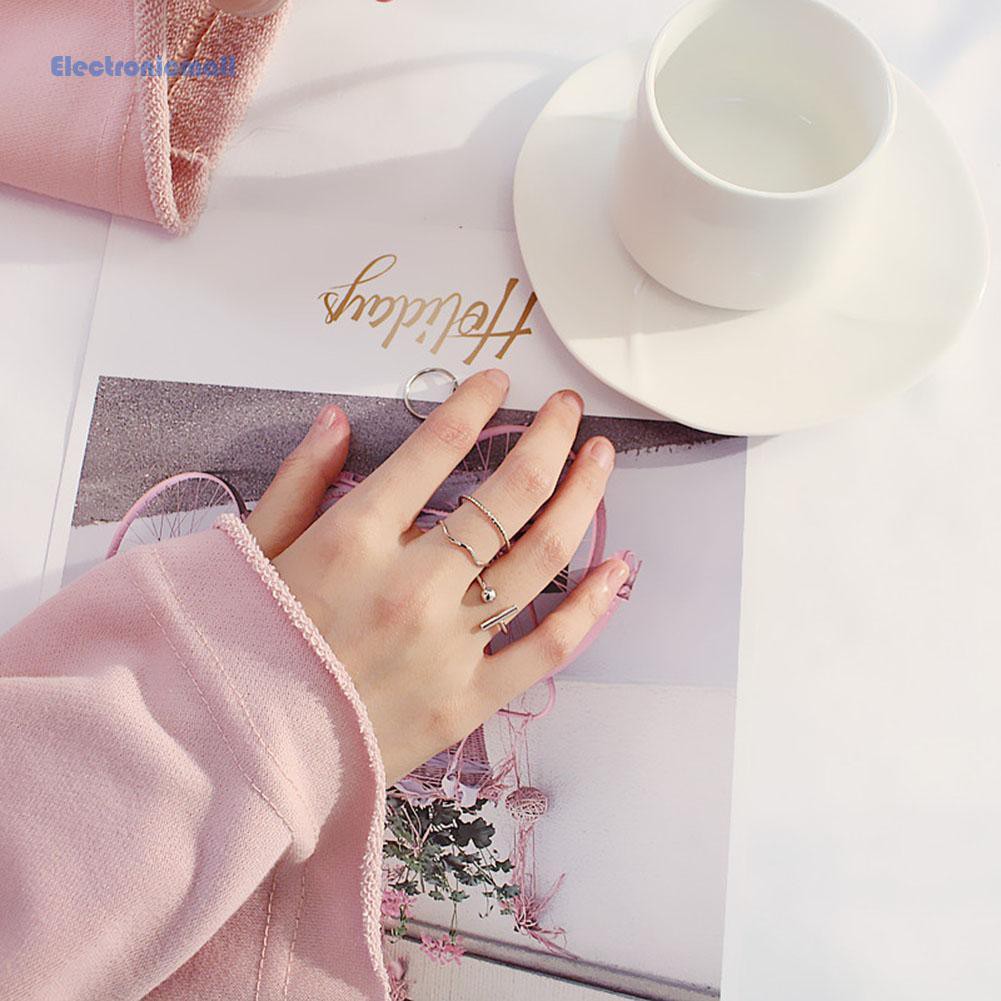 Set 4 nhẫn mảnh chất liệu hợp kim xi mạ cực thanh lịch cho nữ