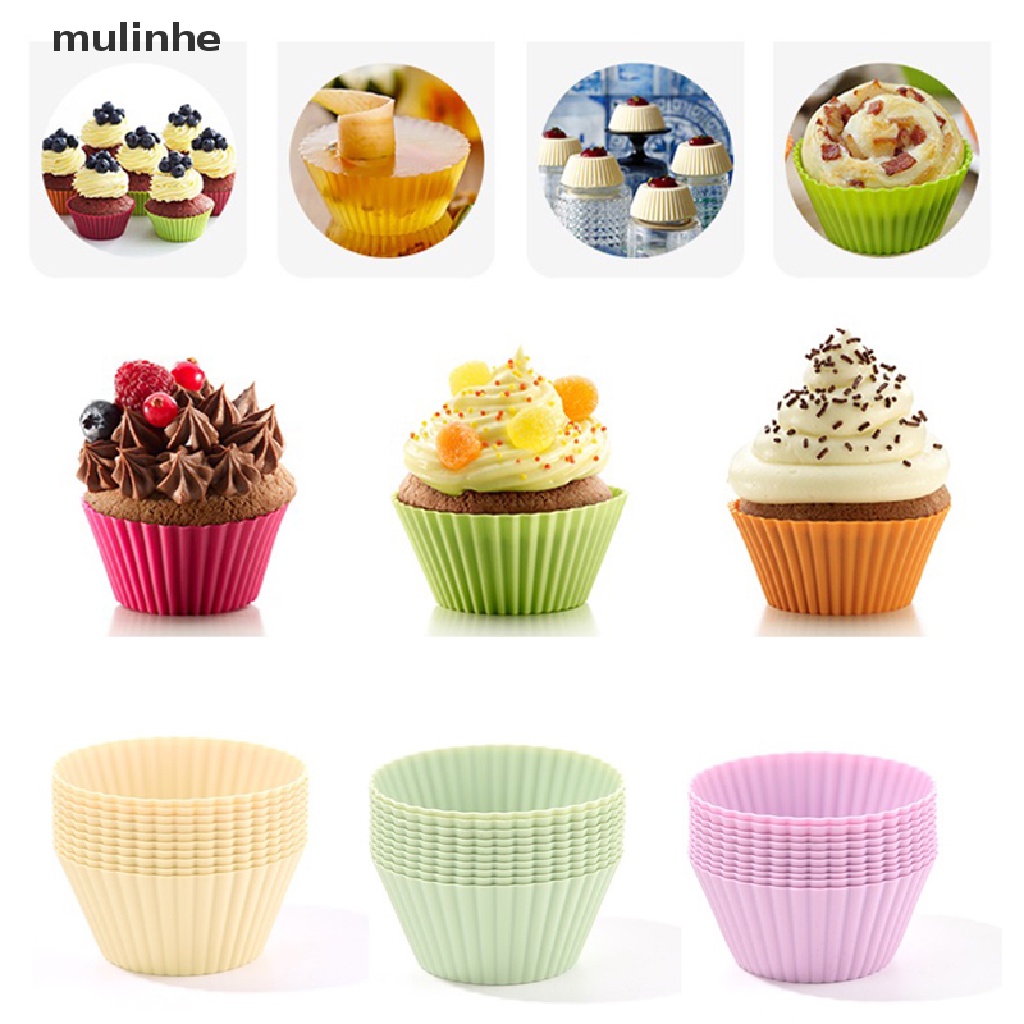 Set 5 Khuôn Làm Bánh Muffin Chịu Nhiệt Tái Sử Dụng Tiện Lợi vn