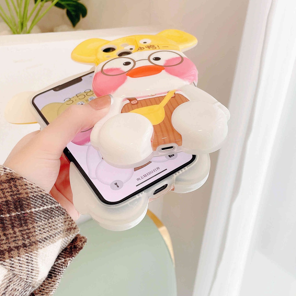 Ốp Điện Thoại Hình Gấu / Vịt 3D Dễ Thương Cho IPhone14Pro Max 12 Pro Max