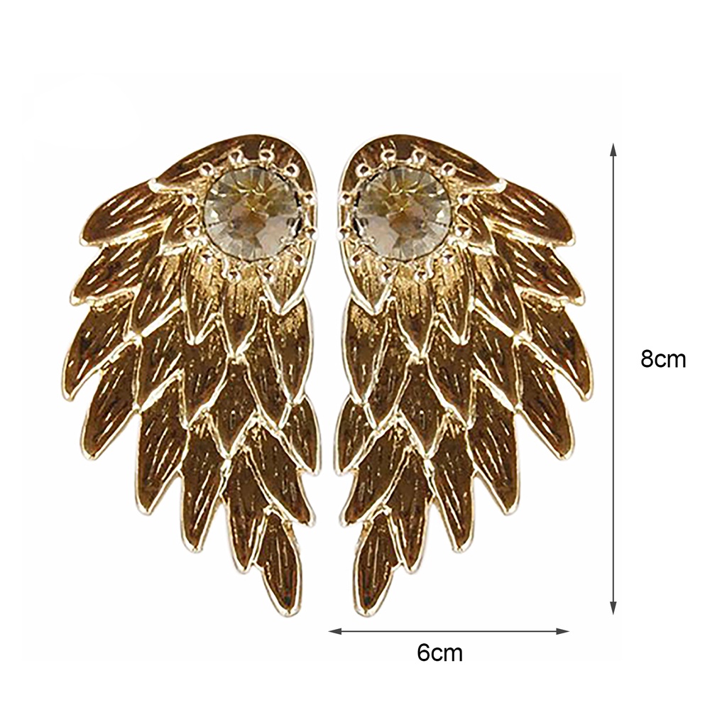 Hoa tai kiểu cánh thiên thần đính đá sang trọng thời trang