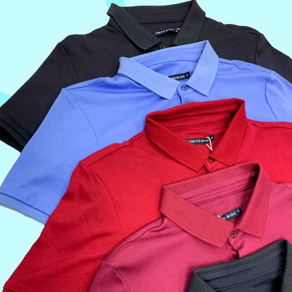 Áo Polo Nam Cotton Cao Cấp, Basic Sang Trọng Lịch Lãm TOKYOLIFE cổ Đức có chân dáng suông I733-062E