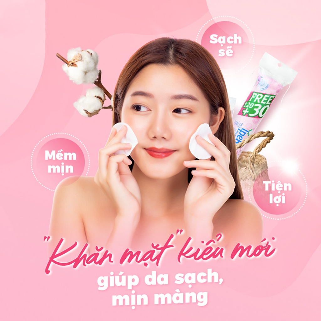 Combo 5 Gói Bông Tẩy Trang Ipek 150 Miếng