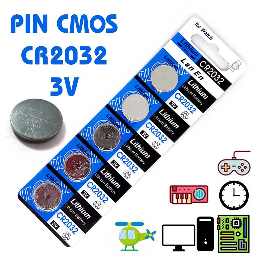 Pin CR2032 3V chuyên dụng thay pin CMOS trên mainboard máy tính, thiết bị điện tử, máy cầm tay