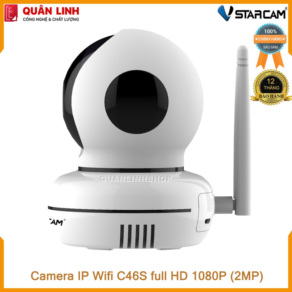 Camera giám sát IP Wifi hồng ngoại ban đêm Vstarcam C46S Full HD 1080P 2MP kèm thẻ 32GB