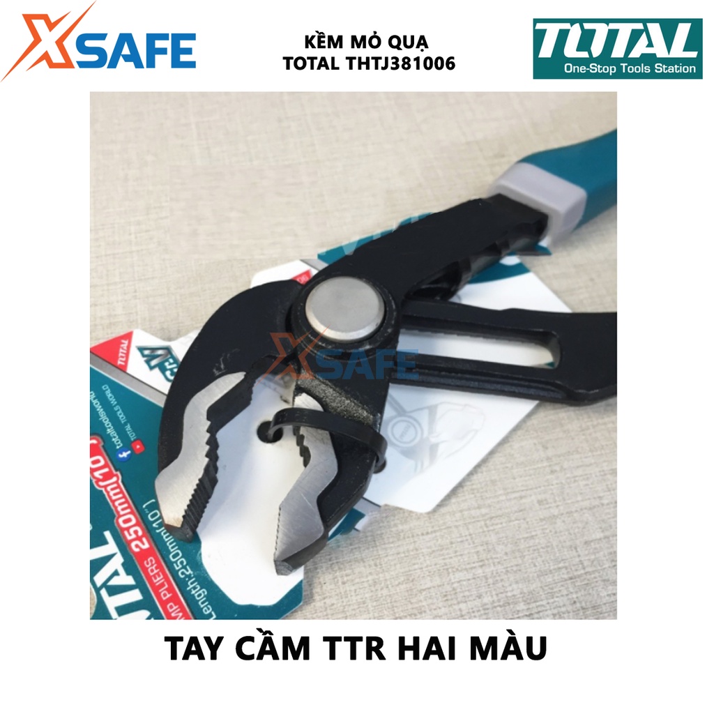 Kềm mỏ quạ TOTAL THTJ381006 Kìm mỏ quạ kích thước 250mm, kiểu mở nhanh, thép CrNi đen bóng, tay cầm TTR hai màu