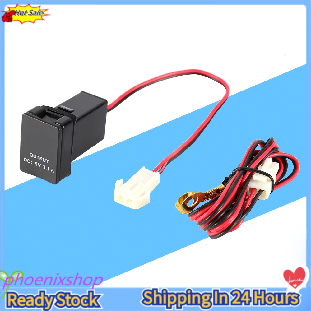 Cổng USB kép sạc tiện dụng cho xe ô tô TOYOTA ZY DC 12V-24V To 5V 3.1A