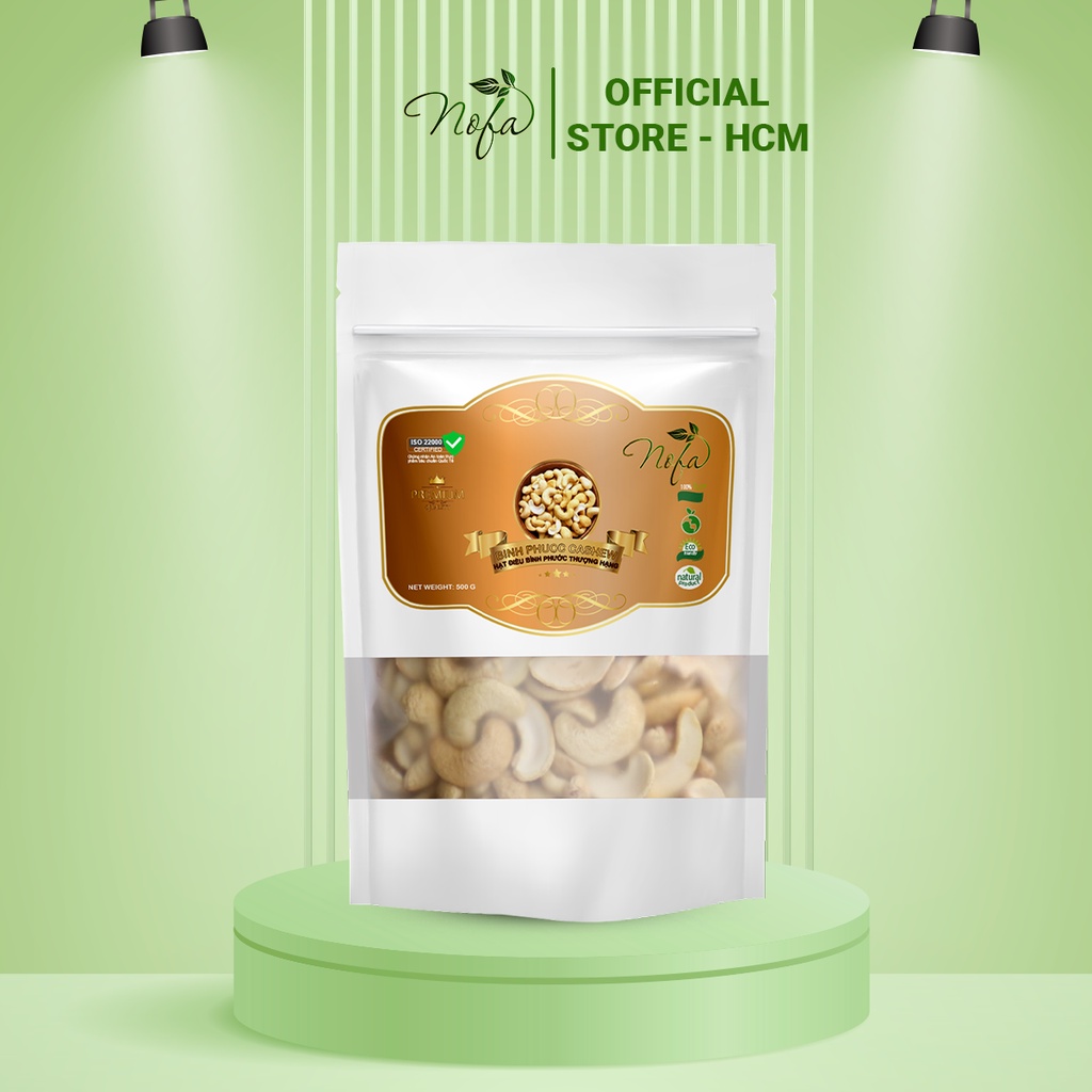 Hạt Điều BÌnh Phước Nguyên Vị Sấy Nofa Túi Và Hũ 500g , Không Muối, Sạch Vỏ, Thơm Giòn Ngậy, Hàng Thượng Hạng