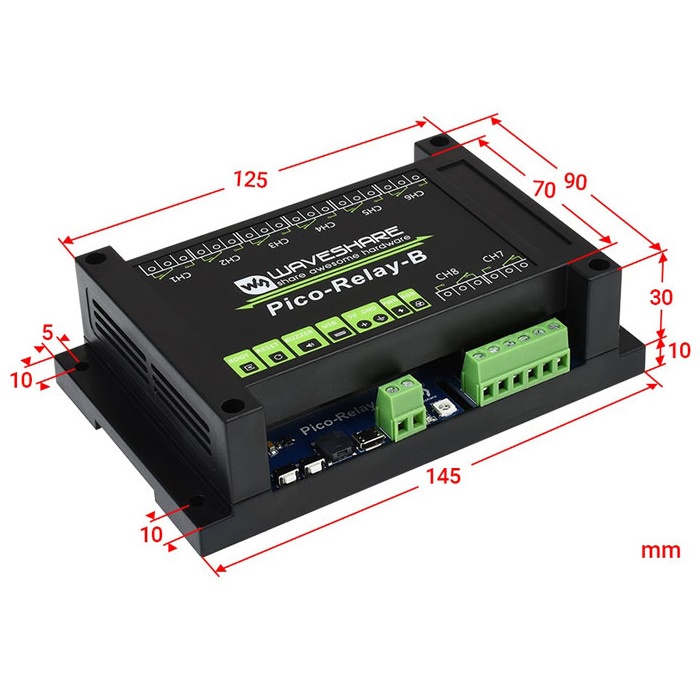 Bo Mạch Công Tắc 8 Cổng Cho Raspberry Pi Pico -Relay-B  ESP32 ESPHome Tasmota PLC