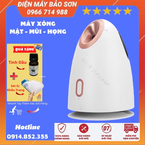 Máy Xông Mặt Mũi Họng Công Nghệ Nano Cao Cấp Máy Xông Tinh Dầu Thảo Dược Mini Bảo Hành 1 năm