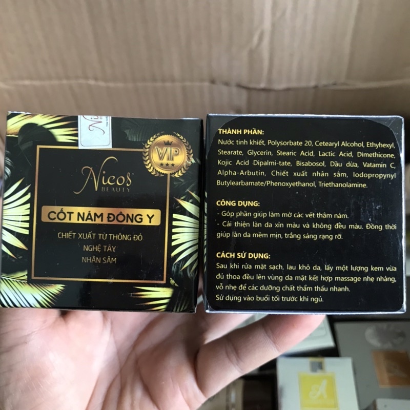 Combo Kem Face Cốt nám Đông Y Nicos + Kem Cốt trắng nâng cơ Nicos Beauty 10g - Hàng chính hãng