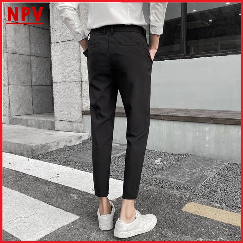 Quần âu nam ống côn NPV vải lụa co giãn,quần tây nam không nhăn, không xù, trẻ trung | BigBuy360 - bigbuy360.vn