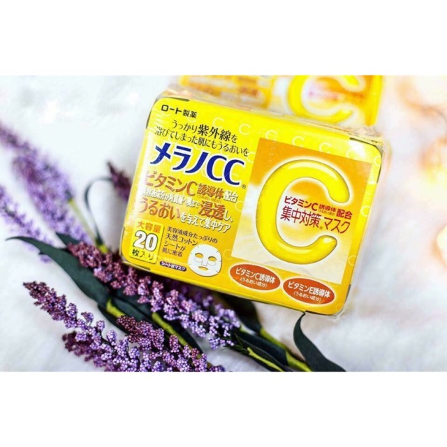 Mặt Nạ Dưỡng Trắng giảm Thâm Rohto Melano Cc Intensive Measures Mask hộp 20 miếng