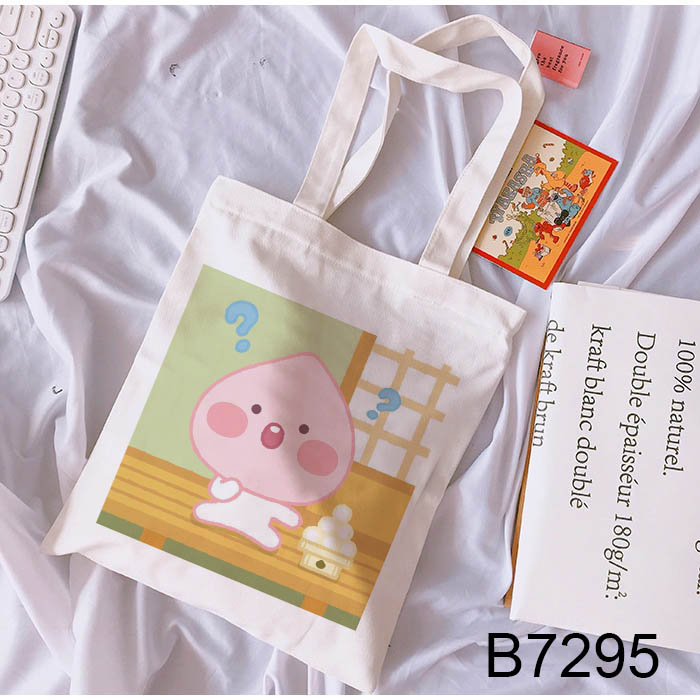 Túi vải in họa tiết xinh xắn dễ thương dành cho nữ