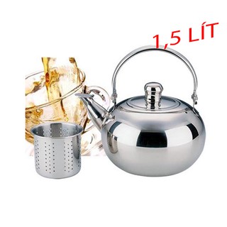 Ấm nấu nước inox có lõi lọc trà, lọc thuốc 1.5 lít