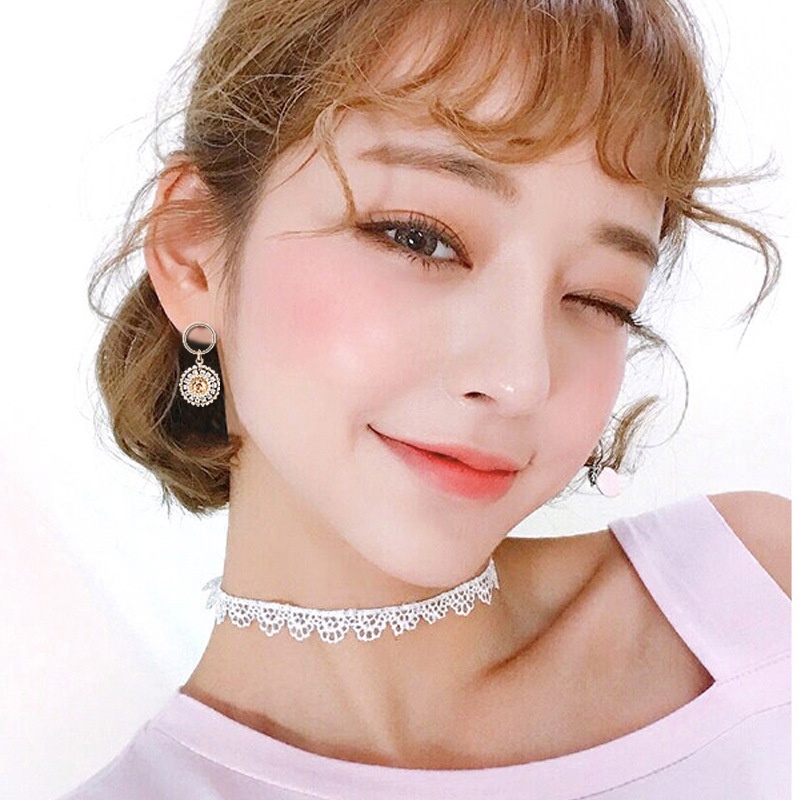 Đôi khuyên tai Baroque 2 mặt phong cách Hàn Quốc