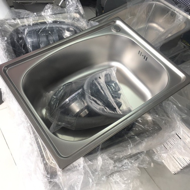 (Tặng Kèm Xả) Chậu rửa chén - Bồn rửa chén kích thước 42x37cm 1 hố đơn