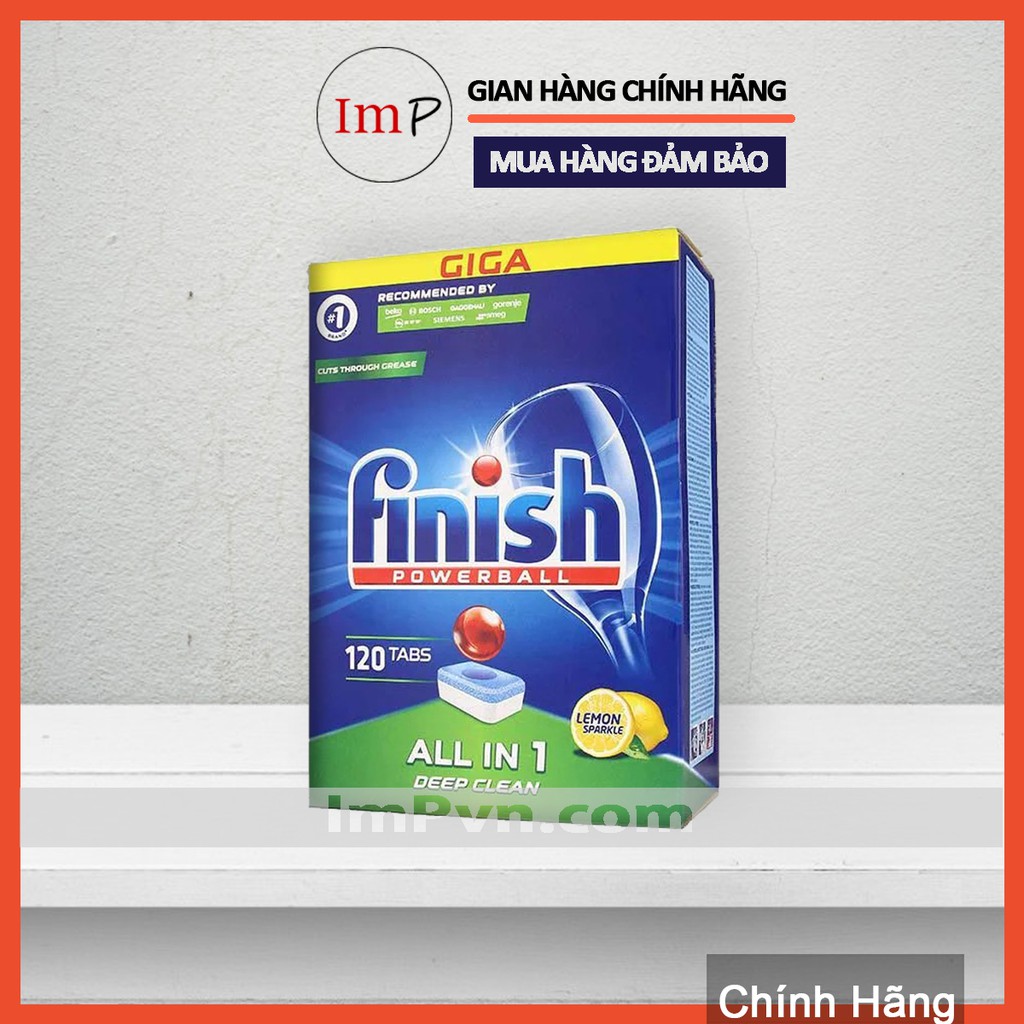 Viên rửa bát Finish All in One 120 viên (90 viên Chanh) dành cho máy rửa chén bát
