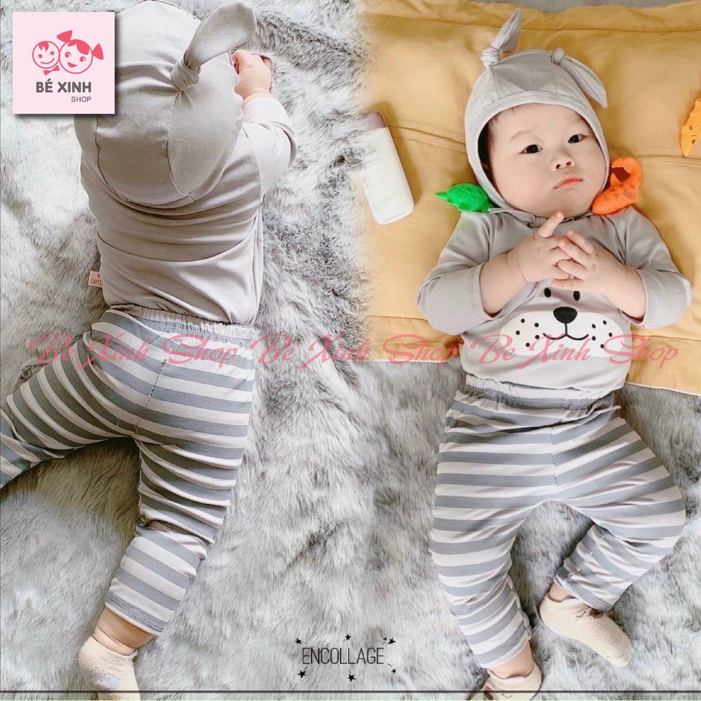 Bộ dài tay Minky Mom cho bé trai bé gái [Bán chạy] đồ bộ ngủ BODY dài tay cho bé trai gái sơ sinh dài tay kèm NÓN taithỏ