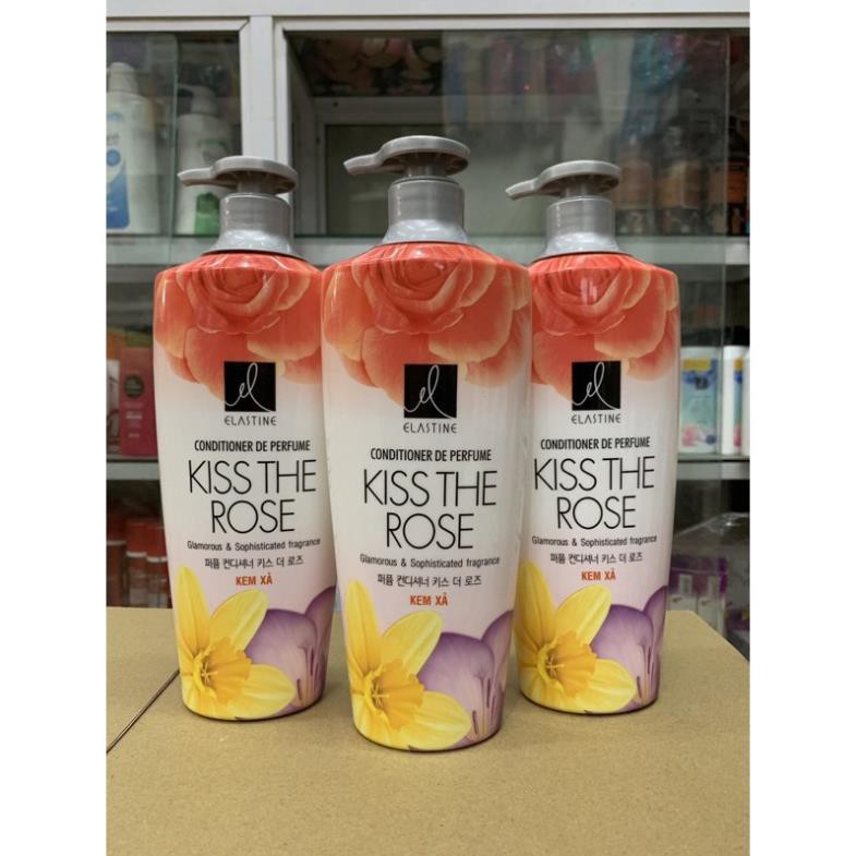 Dầu Xả Double Rich Elastine Kiss The Rose 600ml(Mầu cam)