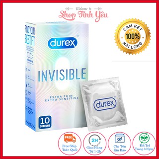 [Free Ship - Tặng Mã 50k] Bao cao su durex invisible, siêu mỏng, chống xuất tinh sớm, hàng chuẩn hãng, hộp 10 bao