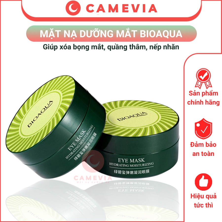 Mặt nạ mắt tảo biển và Collagen Bioaqua Hộp 60 miếng cấp ẩm mờ thâm chống lão hóa Camevia