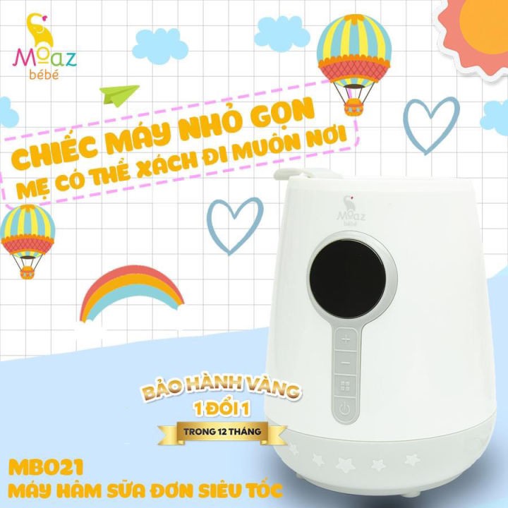 Máy hâm sữa siêu tốc cho bé Moaz BéBé MB-021, máy ủ bình sữa thông minh - Monnie Kids