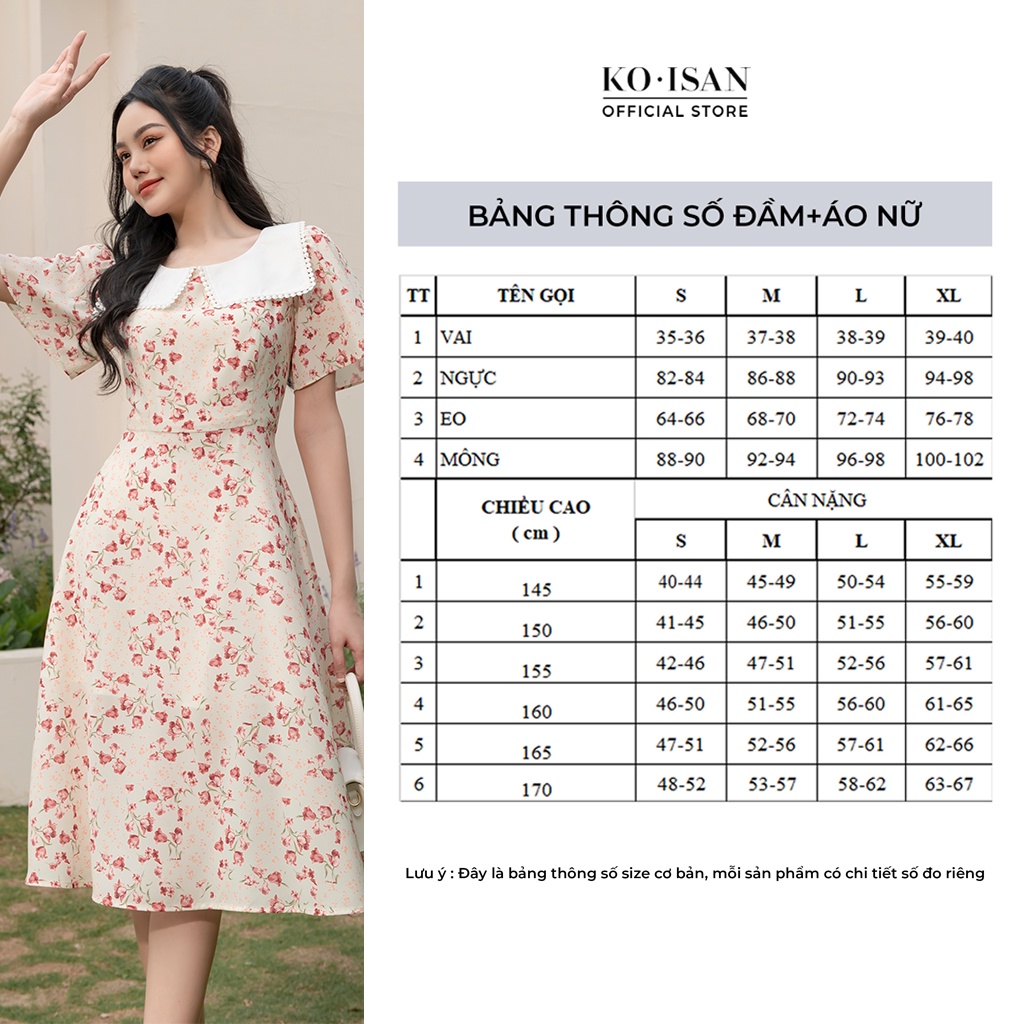 [Mã BMBAU50 giảm đến 50K đơn 99K] Váy hoa nhí tiểu thư vintage thiết kế tay nhún công chúa KOISAN 22056687 | BigBuy360 - bigbuy360.vn