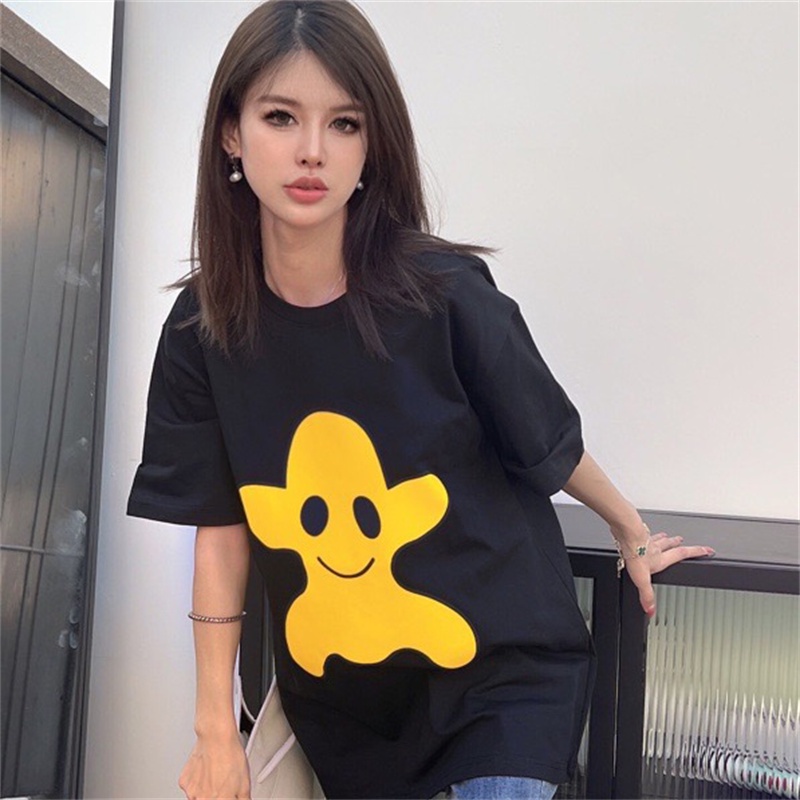 Burberr*áo Thun Tay Ngắn In Hình Quái Vật Nhỏ Cổ Điển Vui Nhộn Chất Lượng Cao Đơn Giản Cho Cặp Đôi