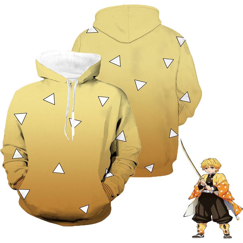 [Resdy Stock]Áo khoác hoodie hóa trang nhân vật Zenitsu trong phim anime Kimetsu No Yaiba