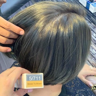 [ Tặng kèm găng tay+ trợ nhuộm+ lược] Màu nhuộm xám chì( Nâu rêu ánh khói) không cần tẩy