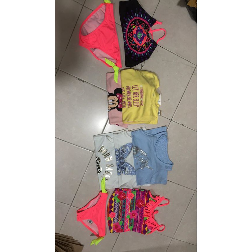 Combo áo bộ và đồ bơi bé gái