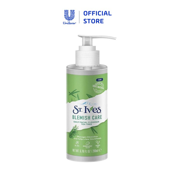 Sữa rửa mặt hỗ trợ giảm mụn hiệu quả St.Ives tràm trà 200ml | BigBuy360 - bigbuy360.vn