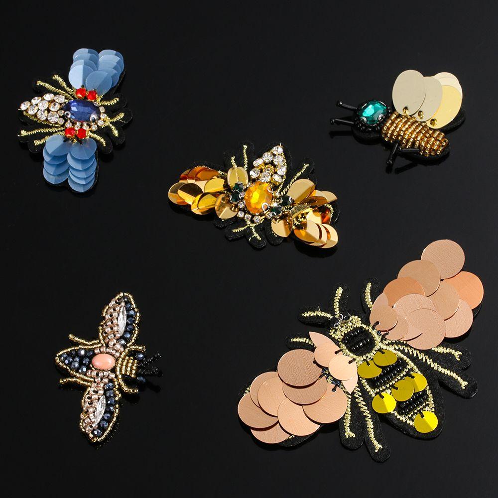 NIUYOU Sticker Ủi Thêu Hình Chim Công Đính Kim Sa
