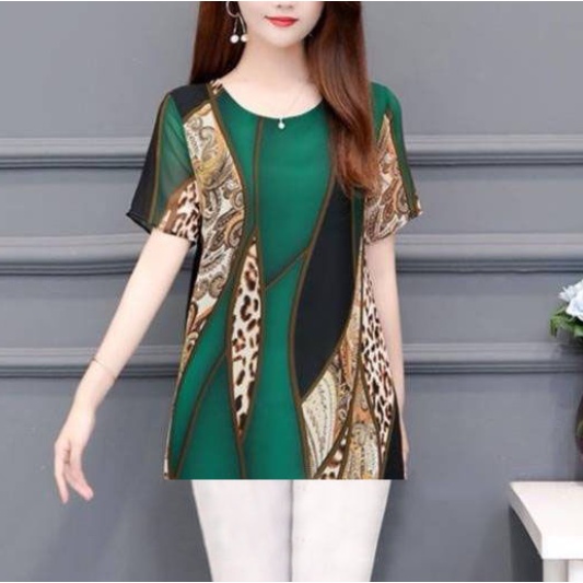 Áo Thun Tay Ngắn Dáng Rộng Vải Lụa Mát Phong Cách Phương Tây Thời Trang Mùa Hè Cho Nữ