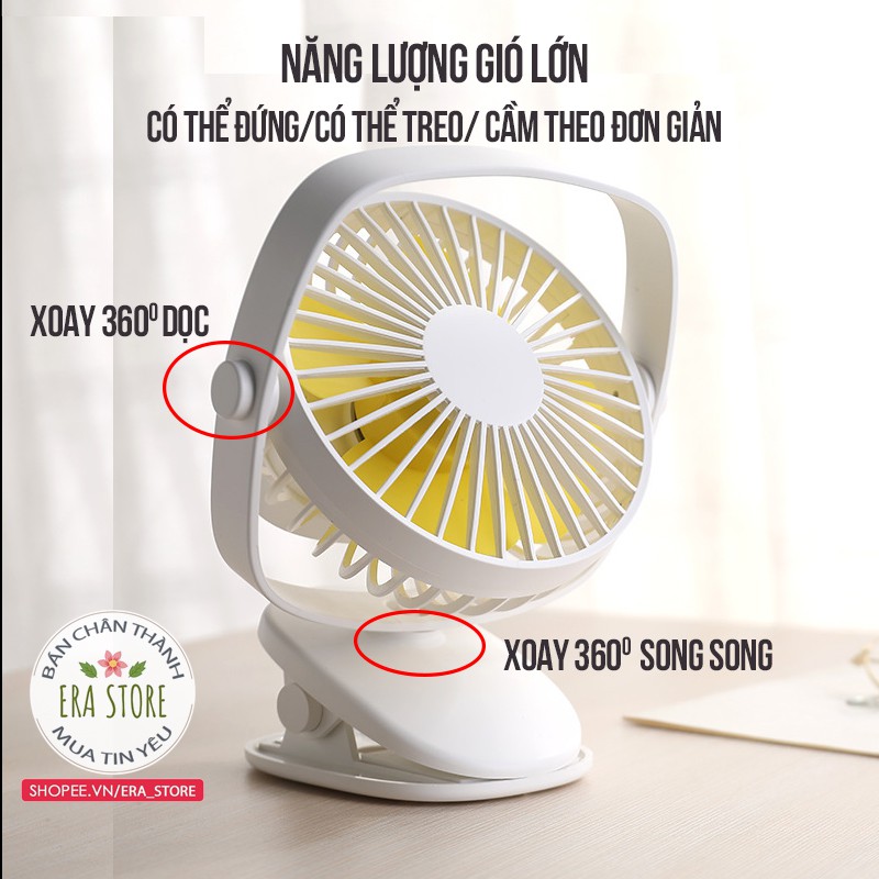 [HÀNG HOT] Quạt Clip fan siêu mát cặp bàn cặp máy tính - nôi trẻ em nhỏ gọn đèn ngủ tiện dụng đi đâu cũng mát