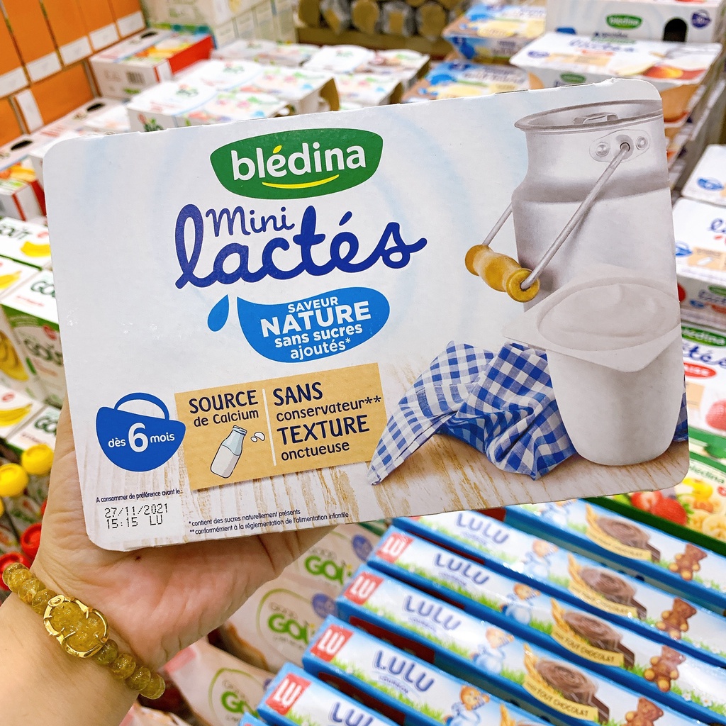 Sữa chua nguội Bledina Mini lactes Pháp vỉ 6 hộp x60g Hàng Air Date mới