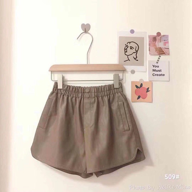 Quần short da 2 cúc #508