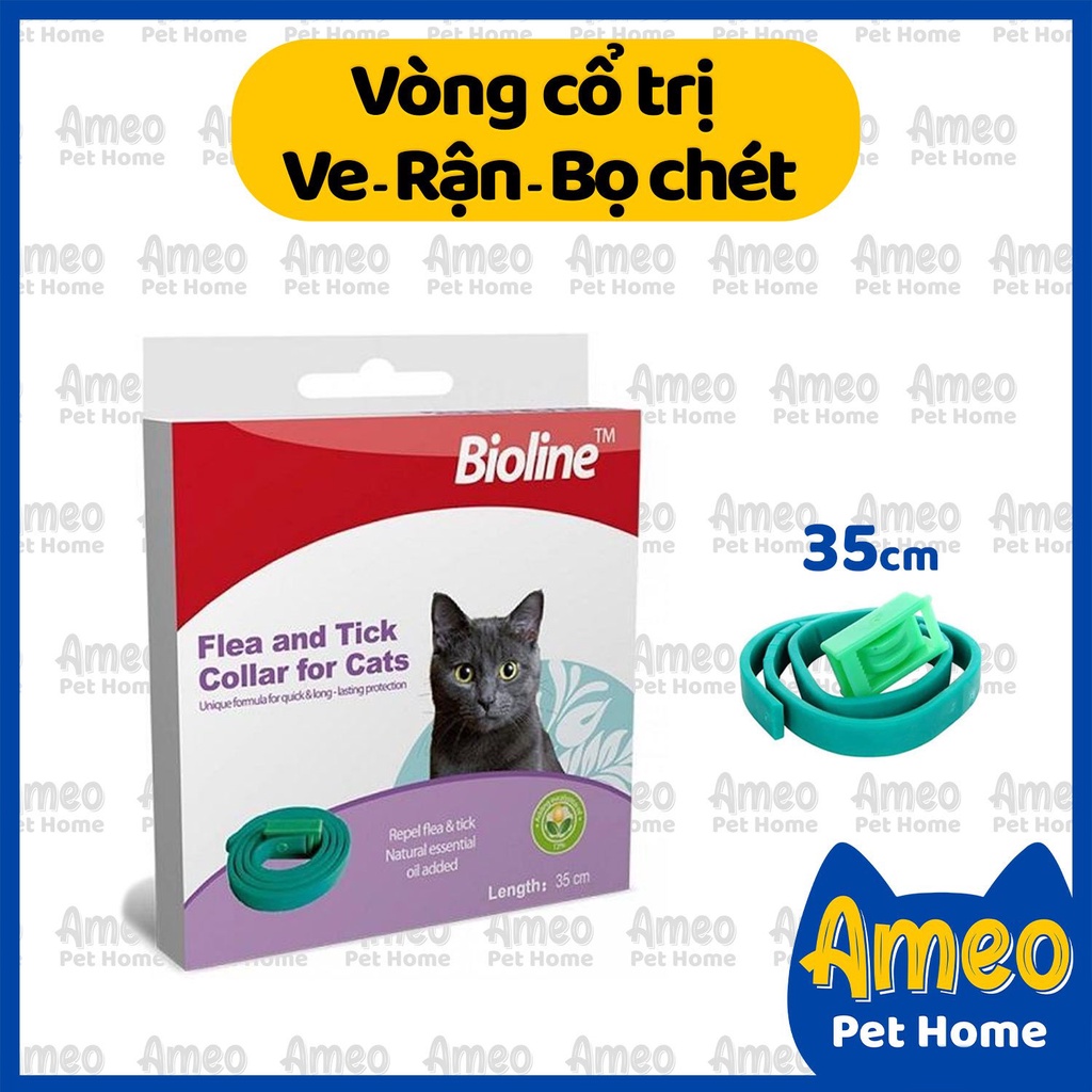 Vòng cổ ngừa ve rận trị ve rận bọ chét cho chó mèo BIOLINE
