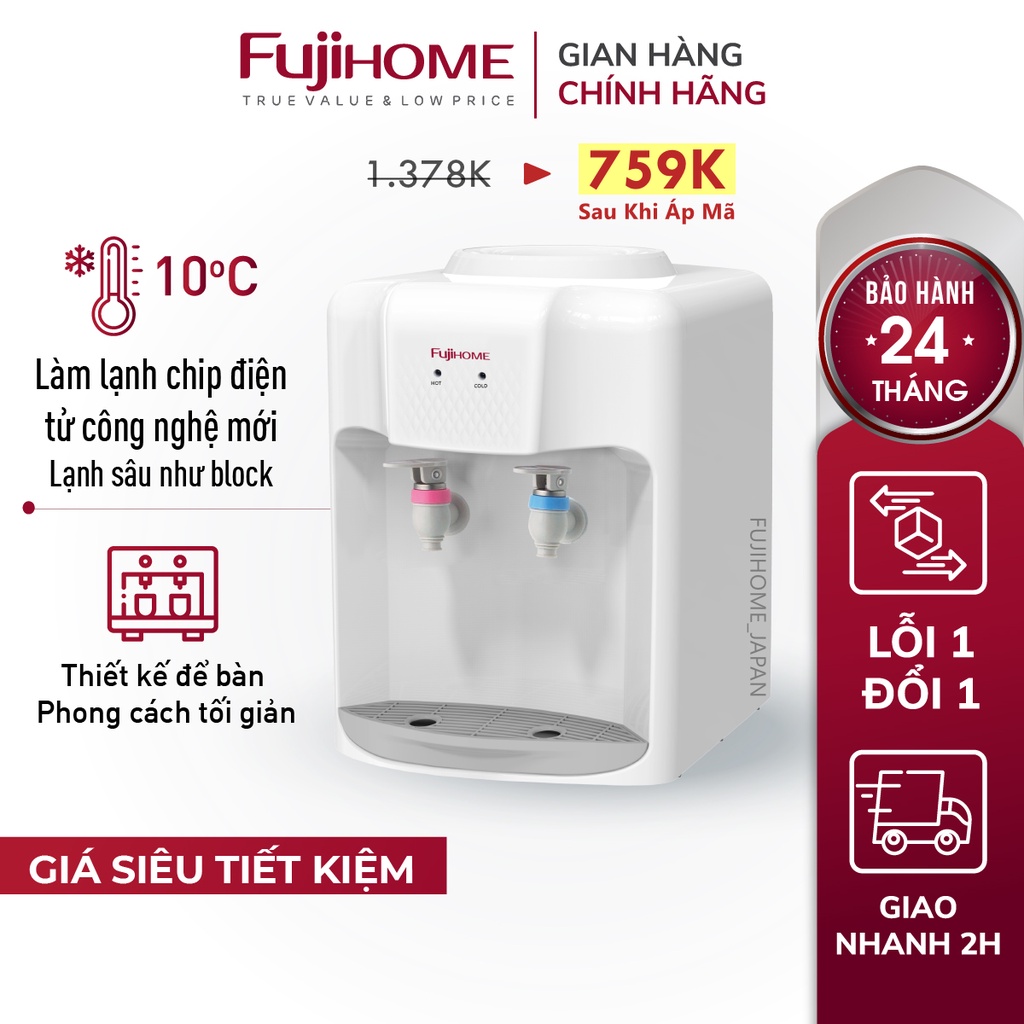 Cây nước nóng lạnh để bàn Nhập Khẩu Nhật Bản Fujihome WD5510E