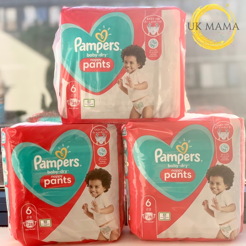 Bỉm quần Pampers UK Baby Dry size 3 (44 miếng) - size 4 (38miếng) - size 5 (33 miếng) - size 6 (28 miếng)