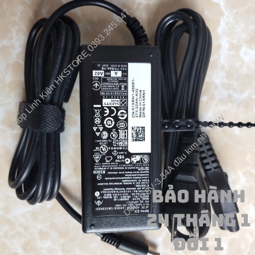 Sạc Laptop Dell 19.5V-3.34A 65W Kim Nhỏ Dell 3147 3148 3551 5458 5555 5558 5755 5758 5759 7348 xps13 9343 9350 9360