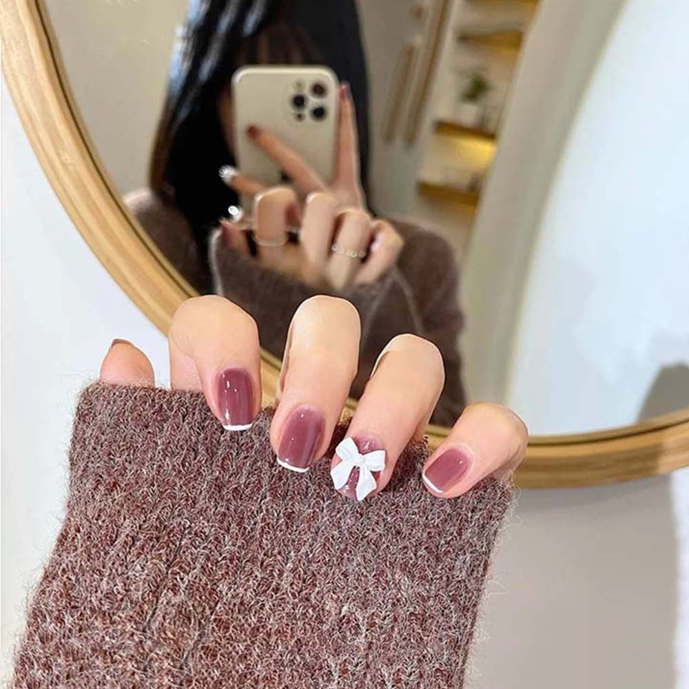 [Hàng mới về] Phụ kiện trang trí móng hình nơ 3d 7 trong 1 phong cách Nhật Bản