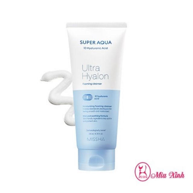 🥰🥰🥰Sữa rửa mặt làm sáng da Missha Super Aqua Ultra Hyalon Foaming Cleanser 200ml