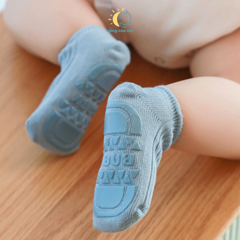 Tất Chống Trượt Cho Bé Nắng Của Mẹ cotton dệt thủ công mịn thoáng cùng đế cao su non bám dính tốt_ TRONXOE