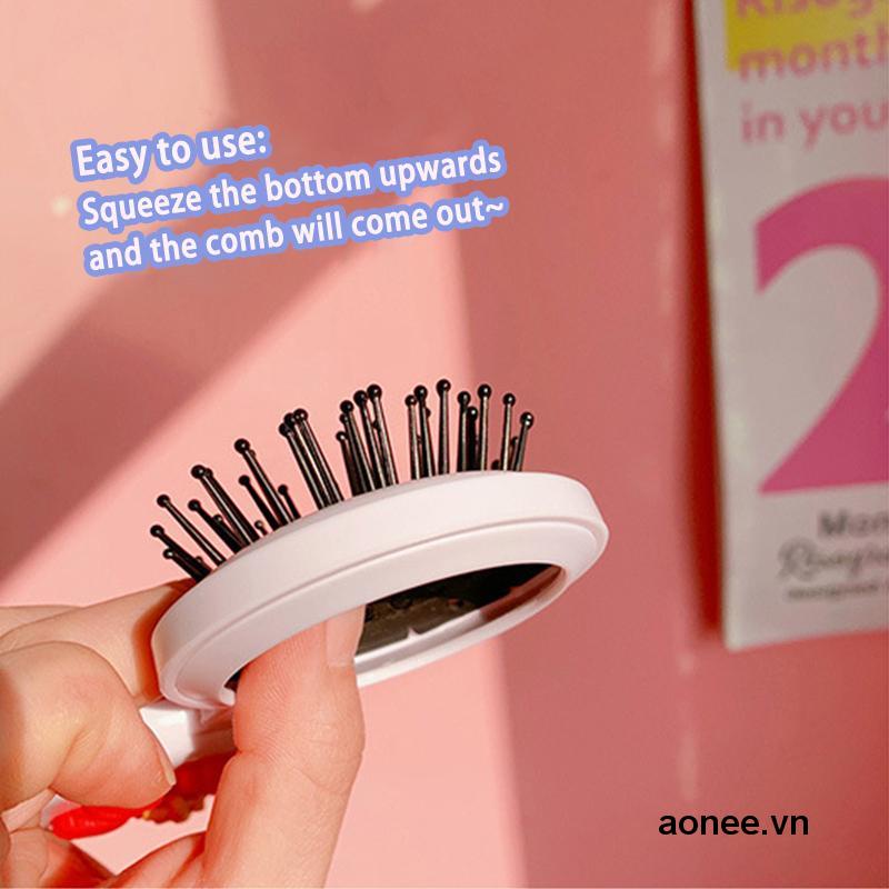 ✨✨Lược Kèm Gương GỠ RỐI TÓC Đệm Khí Hoạ Tiết Dễ Thương