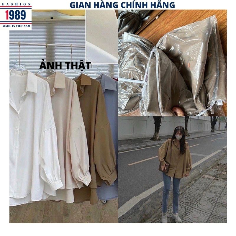 Áo sơ mi hàn quốc cực xinh tay bồng dáng rộng siêu kute dễ thương -PHƯƠNG VŨ 1989