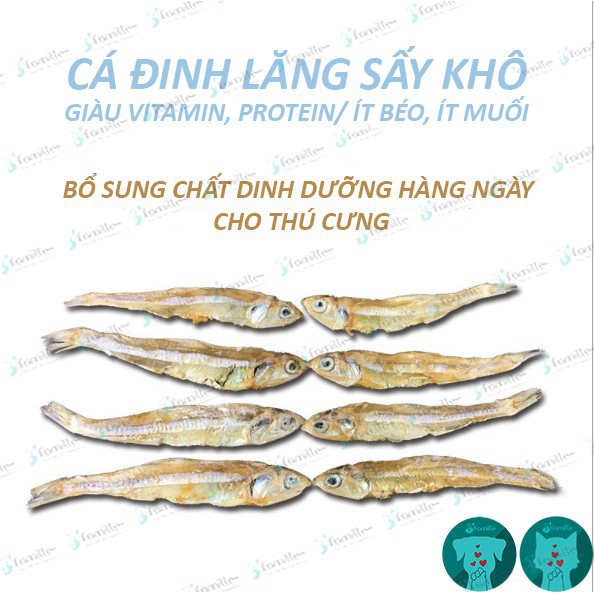 [KHÔNG XƯƠNG]Cá Đinh Hương Sấy Khô, Snack Cho Chó Mèo, Đồ Ăn Vặt Thú Cưng, Bổ Sung Protein, Taurine, Giàu Dinh Dưỡng.