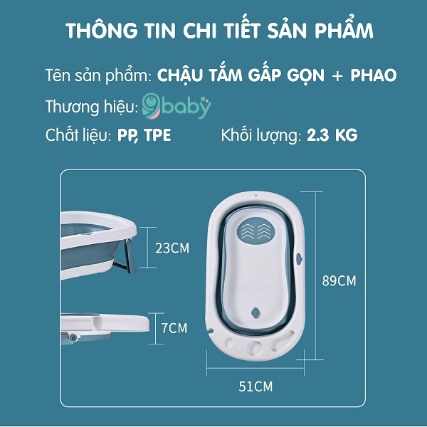 [ẢNH THẬT + VIDEO] Chậu tắm gấp gọn size lớn kèm lưới nằm tắm cho bé màu cam 9BABY